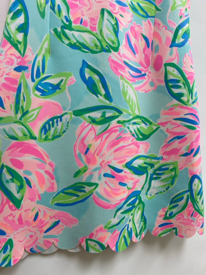LILLY PULITZER SIZE 14 Pink/White Aqua/Green Sleeveless Girl&