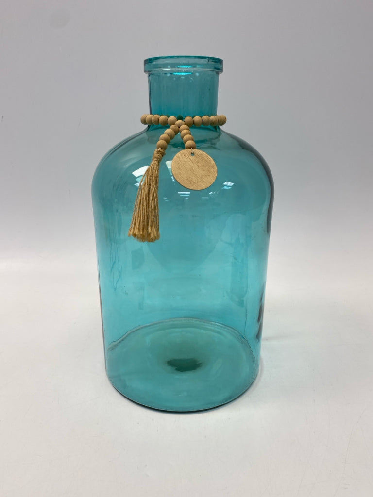 Clear Turquoise Vase