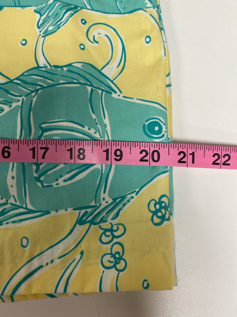 LILLY PULITZER Size M Seafoam Yellow Fish Ladies Skirt