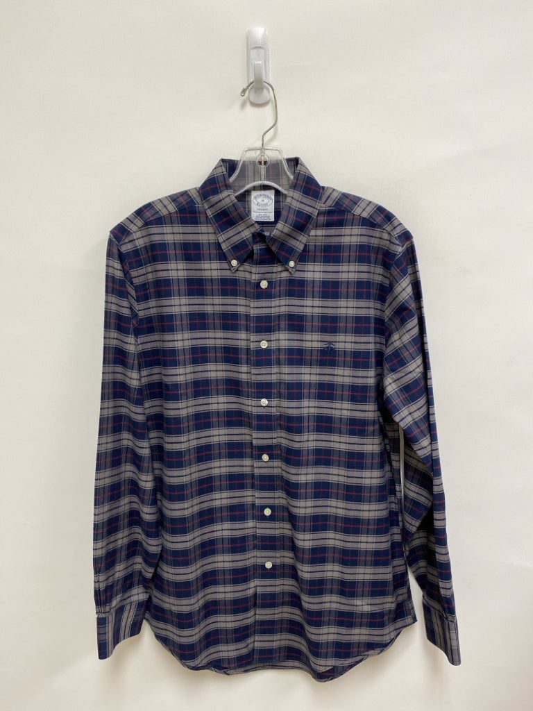 Brooks Brothers Size M Navy Gray/Red Plaid Men&