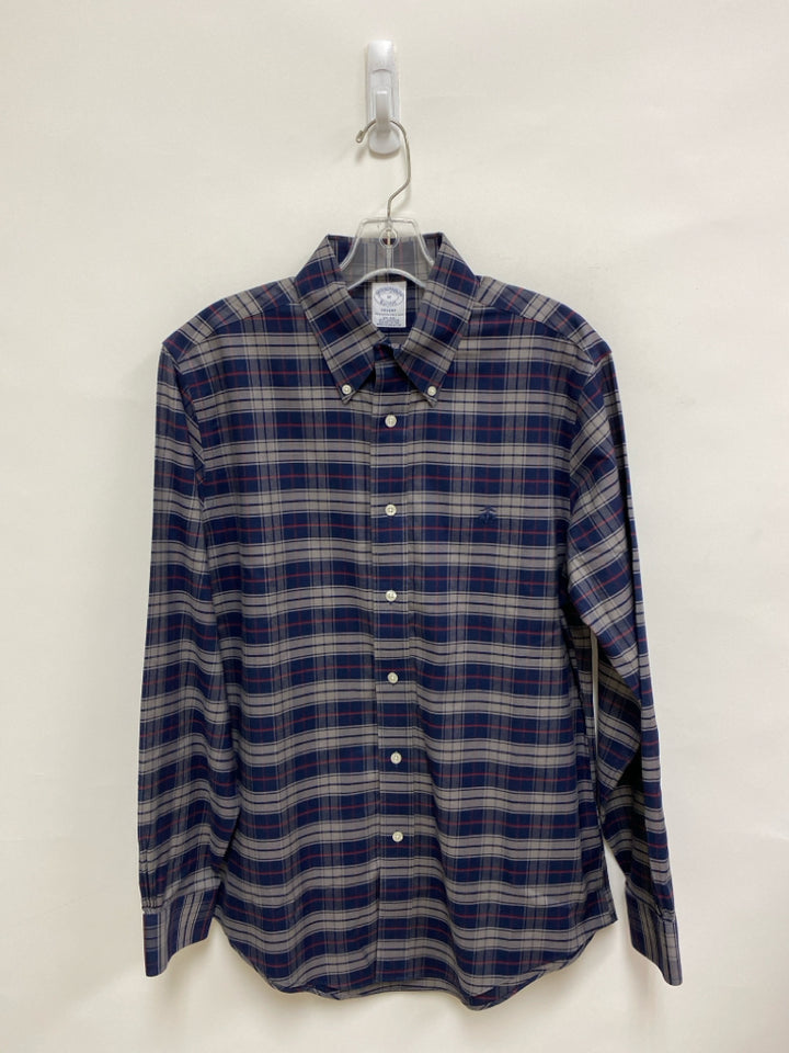 Brooks Brothers Size M Navy Gray/Red Plaid Men&