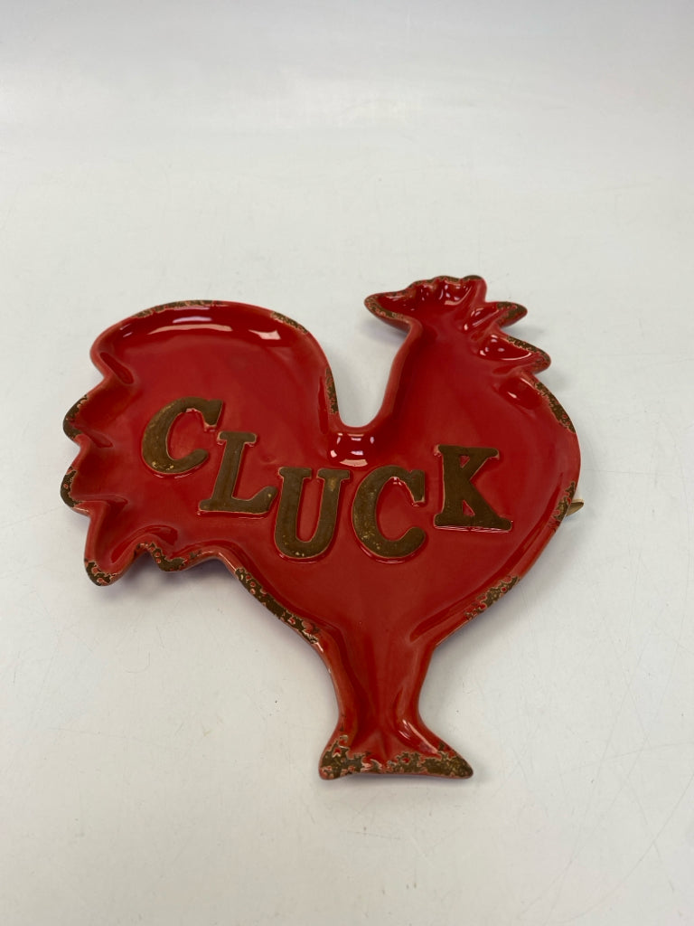 Red Distressed Ceramic Plate (s)