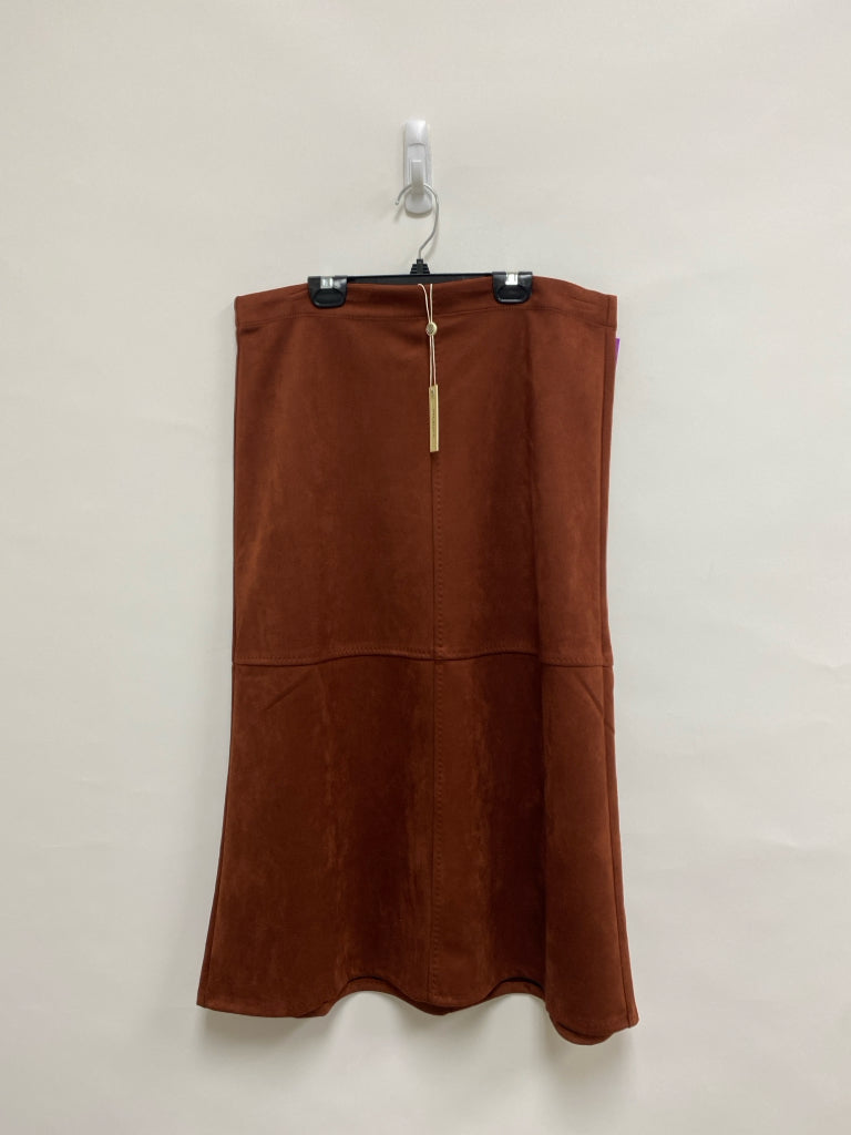NWT Max Studio Size XL Burnt Orange Faux Suede Ladies Skirt