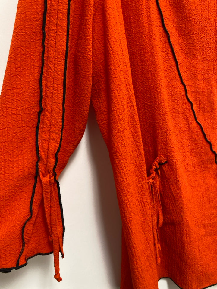 Ali Miles  SIZE  1X Orange Black Striped Tunic Plus Size Top
