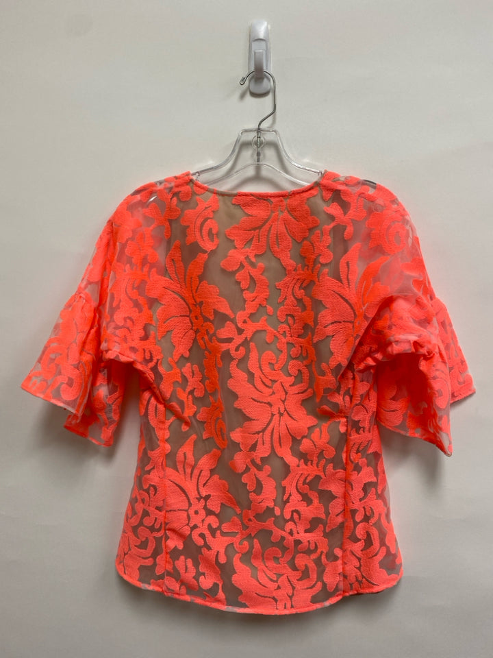Crosby Size XS Neon Pink Embroidered Ladies Top