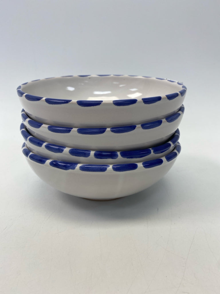 Vietri White Pink/Blue Fish Pottery Bowl(s)