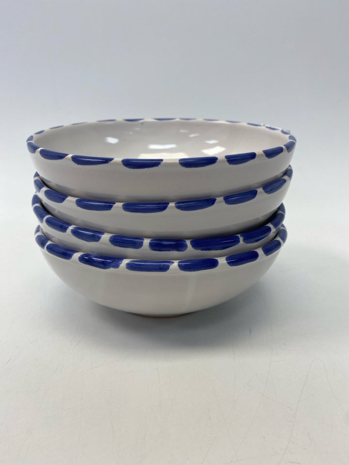 Vietri White Pink/Blue Fish Pottery Bowl(s)
