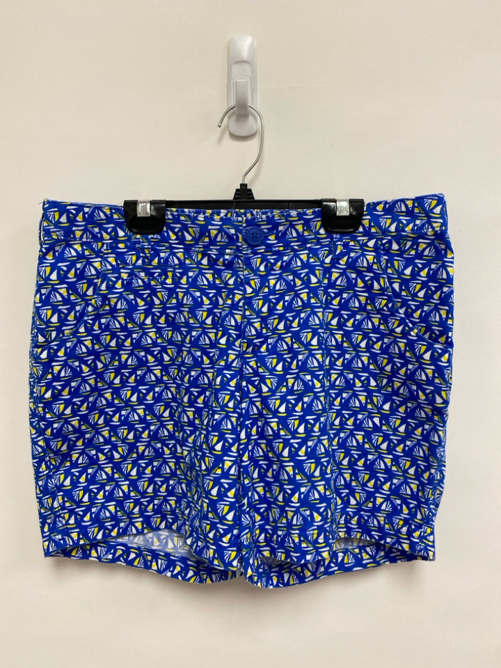 Columbia Size 8 Blue White/Yellow Boats Ladies Shorts