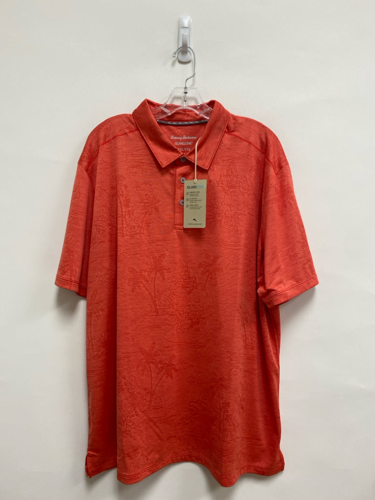 Tommy Bahama Size XXL Orange Heather Tropical Polo Men&