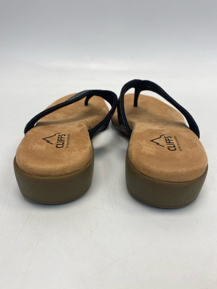 White Mountain  Size 8 Black Rhinestone(s) Sandals
