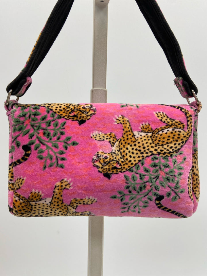 Pink Brown/Green Tiger(s) Fabric Handbag