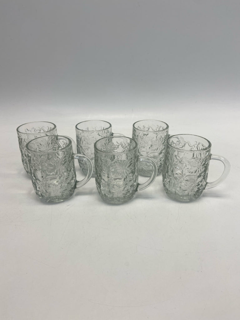 Princess House Clear Flowers Glass Coffee Mug