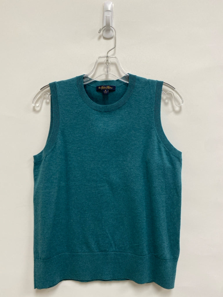 Brooks Brothers Size M Teal Green Heather Sleeveless Ladies Sweater