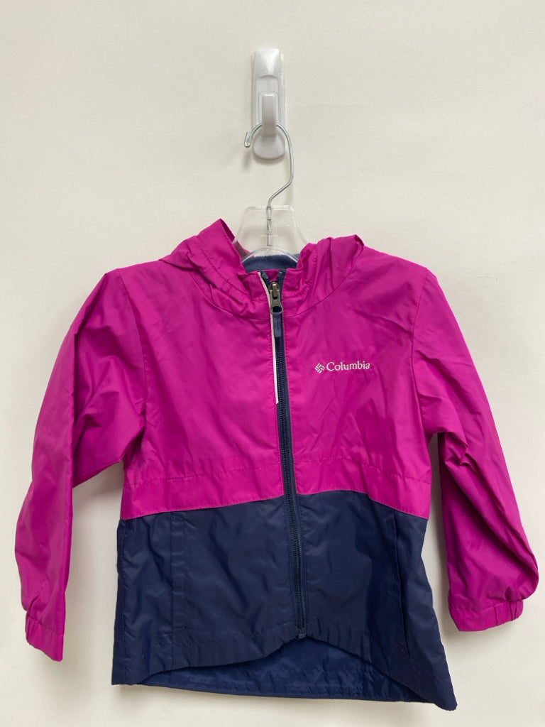 Columbia SIZE 3T Magenta Navy Zip Down Hooded Girl&