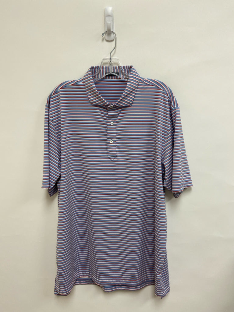 turtleson Size XL Powder Blue Orange/White Stripes Men&