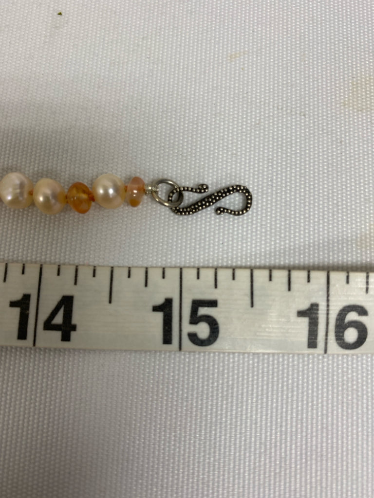 Orange Pearl Beaded Necklace