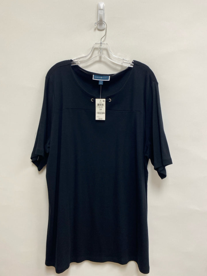 NWT Karen Scott  SIZE  3X Black Plus Size Top