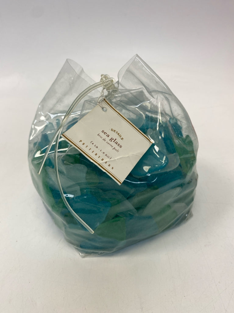 NWT Pottery Barn Turquoise Green Glass Misc. Home Item