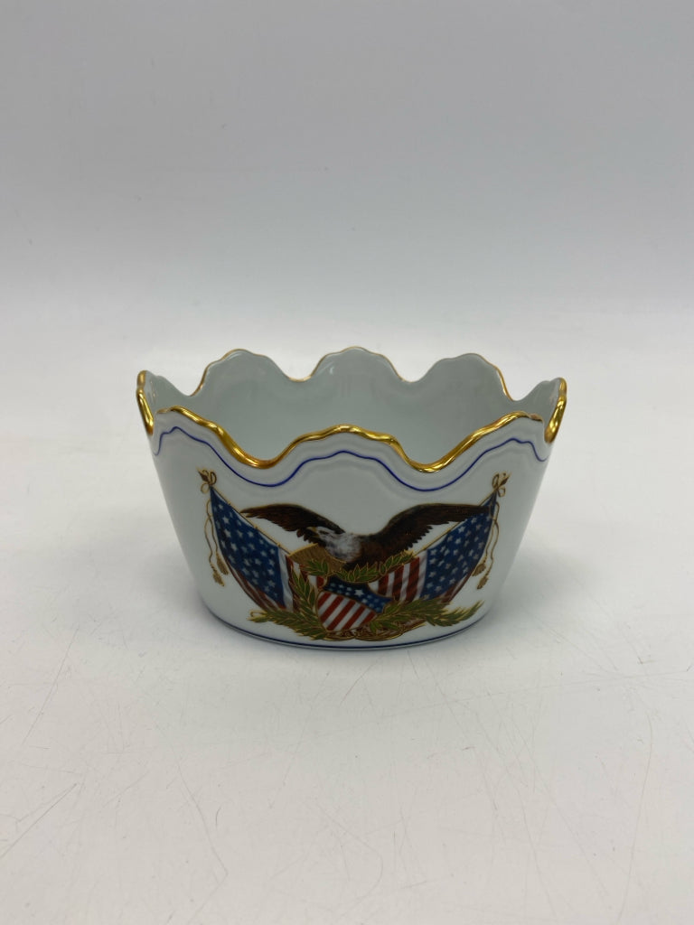 White Red/White/Blue Decorative Bowl