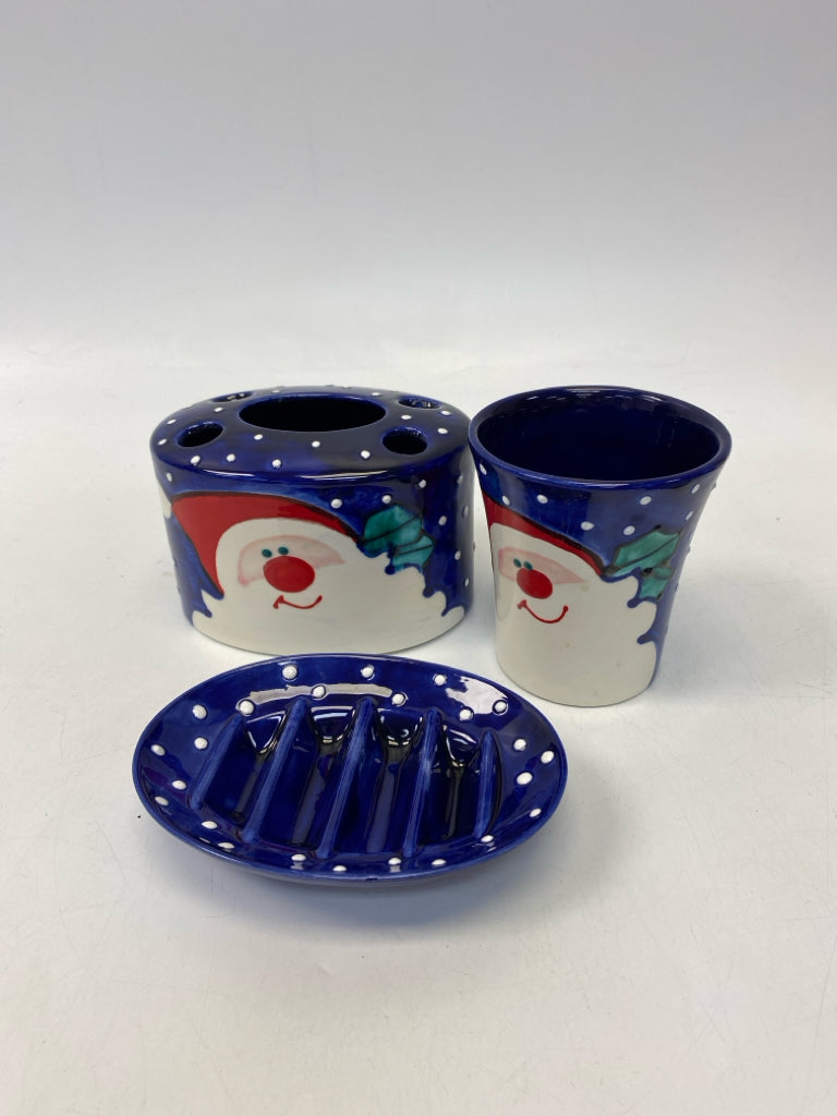 Royal Blue White Santa Christmas