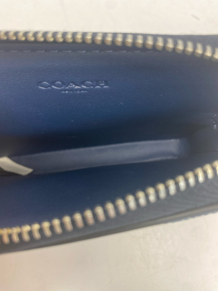 Coach Denim Quilted Zip Card Case CAR26