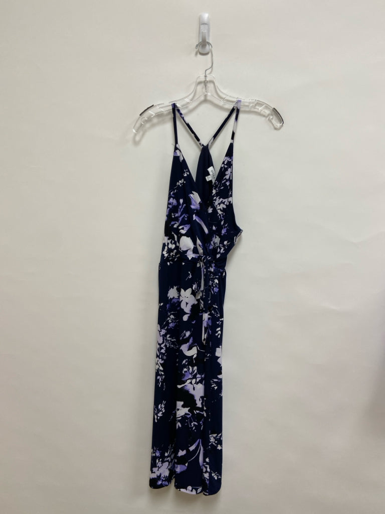 Gilli  SIZE  1X Navy Purple/White Floral Sleeveless Plus Size Dress
