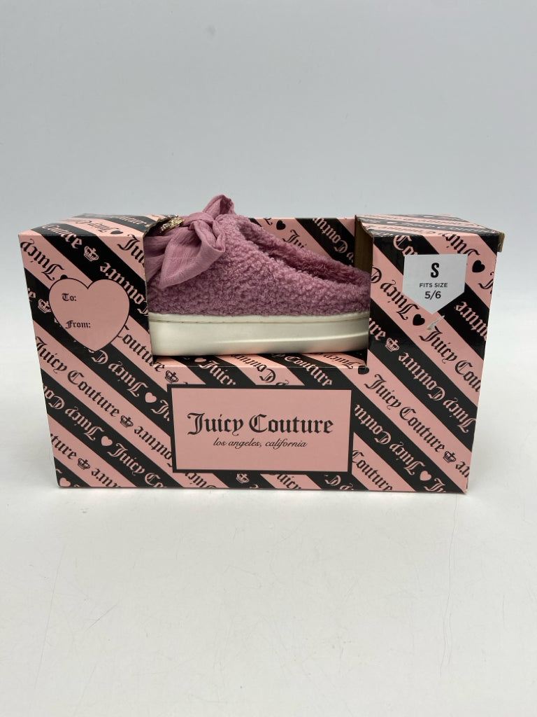 NEW/BOX Juicy Couture  Size 5/6 Lilac Heart(s) Jeweled Slippers