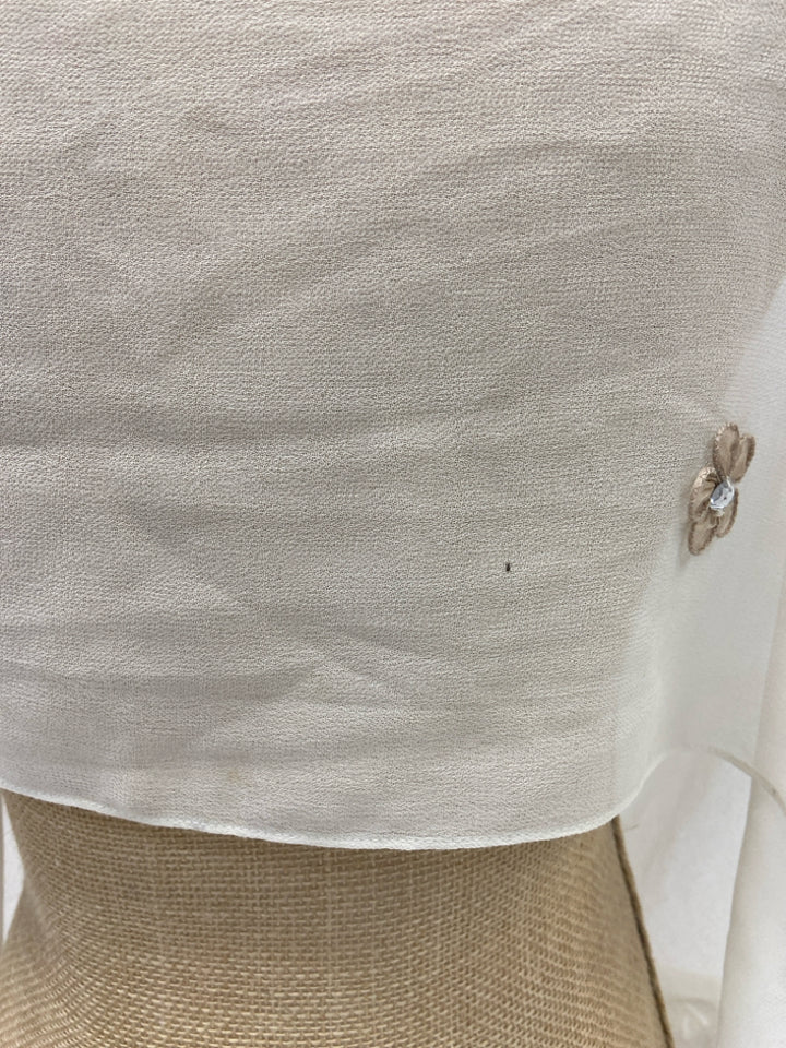 Preston &amp; York Beige Tan Flowers Wrap