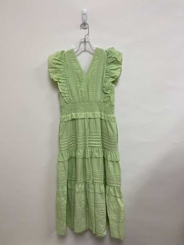 NWT philosophy Size M Pale Green Ruffles Maxi Ladies Dress