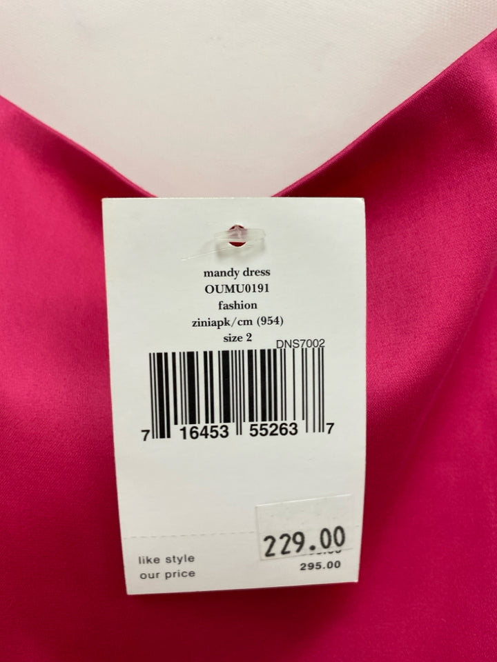 NWT Kate Spade Size 2 Fuschia Cream Striped Sleeveless Ladies Dress