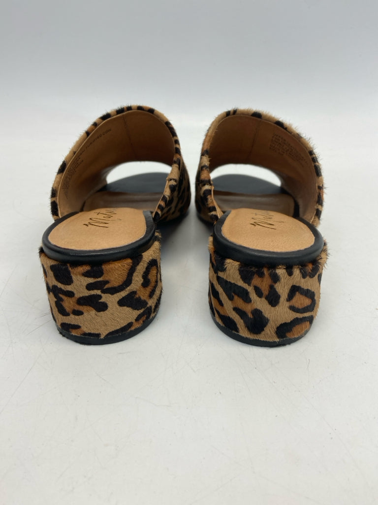 Matisse Size 8 Brown Black Animal Print Fur Sandals