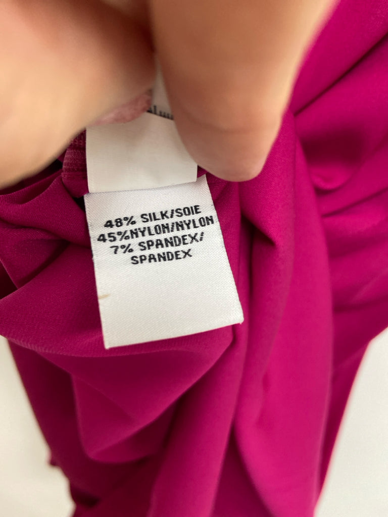 Diane Von Furstenberg Size 12 Magenta Sleeveless Silk Blend Ladies Dress