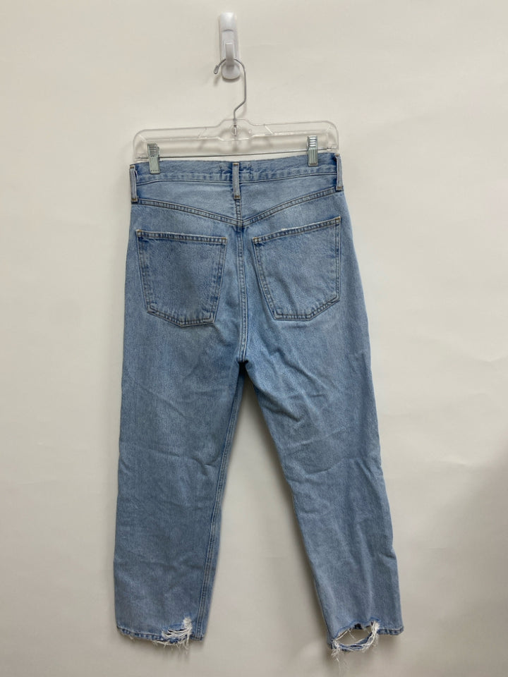 Agolde Size 25 Light Blue Faded Denim Distressed Ladies Jeans