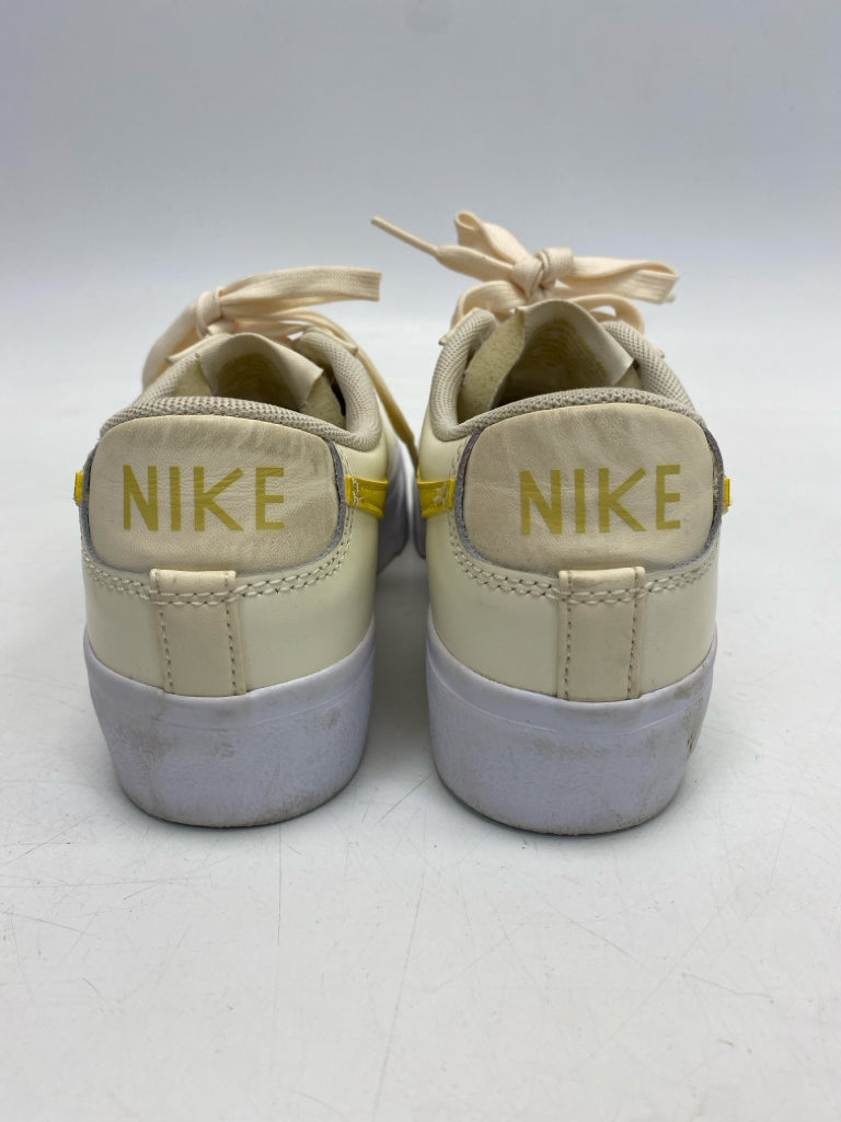 Nike US Shoe Size 6 Cream Yellow Lace-up Sneakers