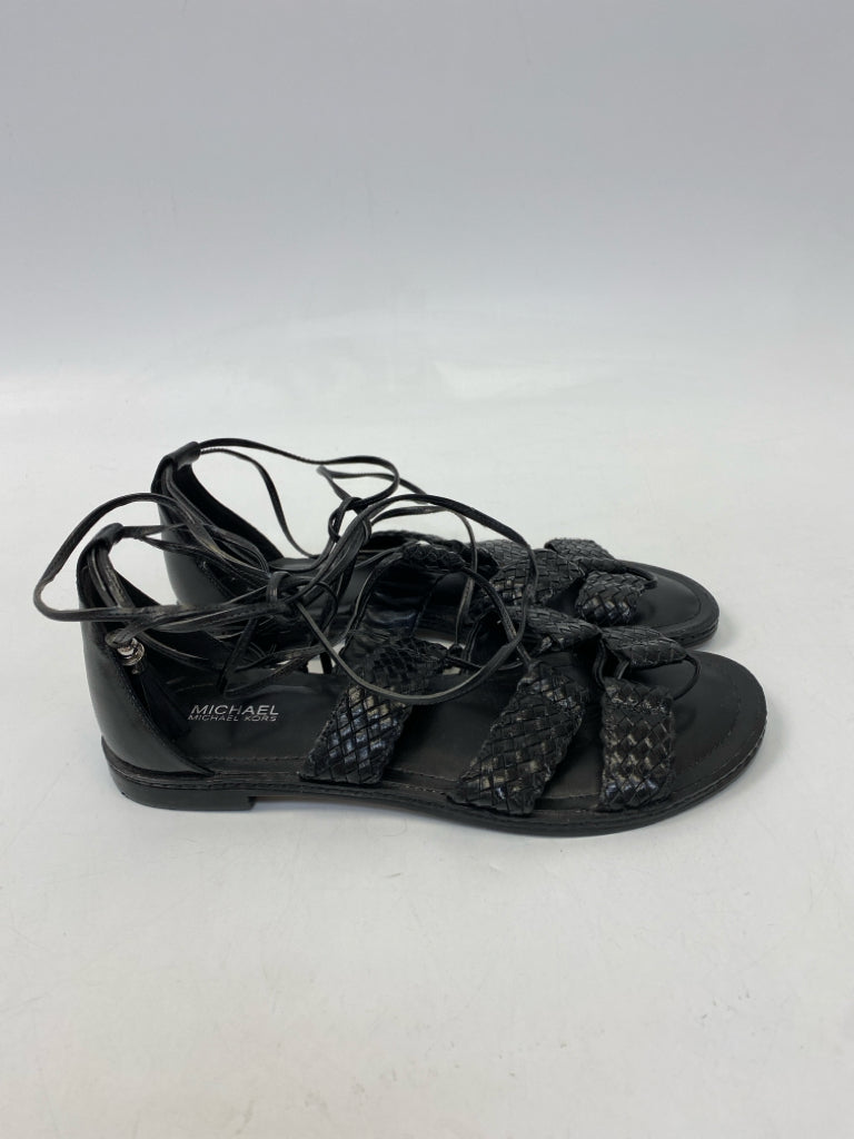 Michael Kors  Size 7.5 Black Lace-up Braided Sandals