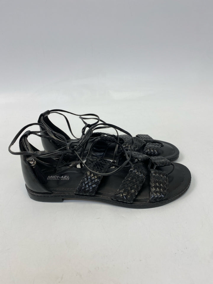 Michael Kors  Size 7.5 Black Lace-up Braided Sandals