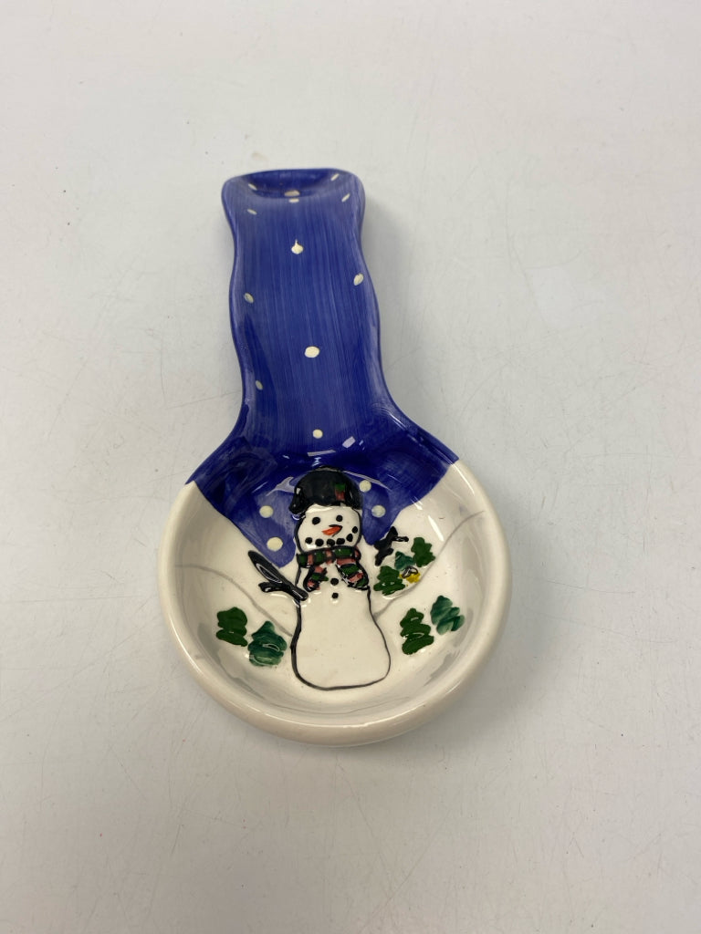 Royal Blue White Snowman Christmas