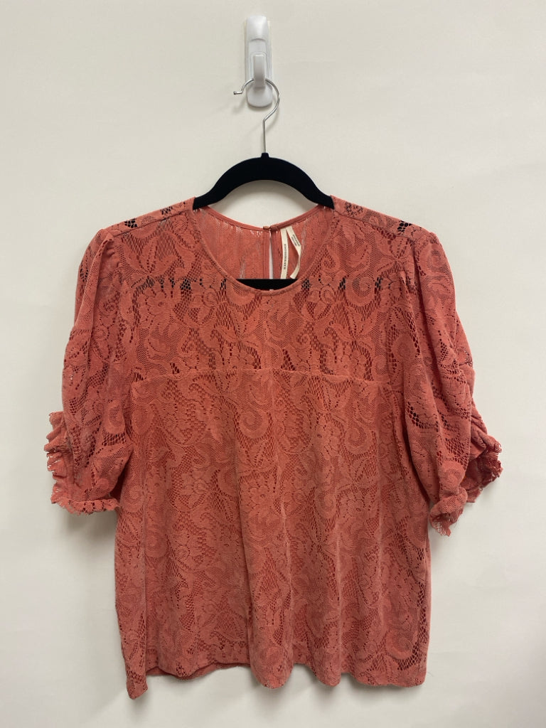 Anthropologie Size L Terra Cotta Lace Ladies Top