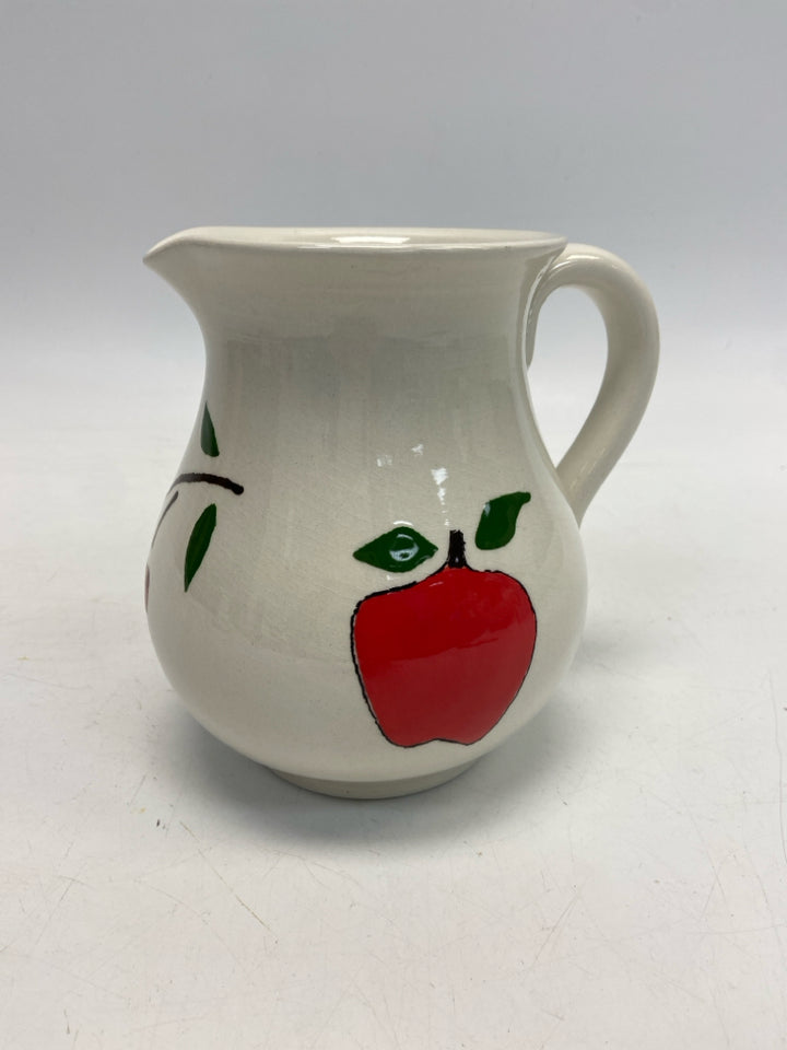 White Red/Multi Fruit Ceramic Pitcher
