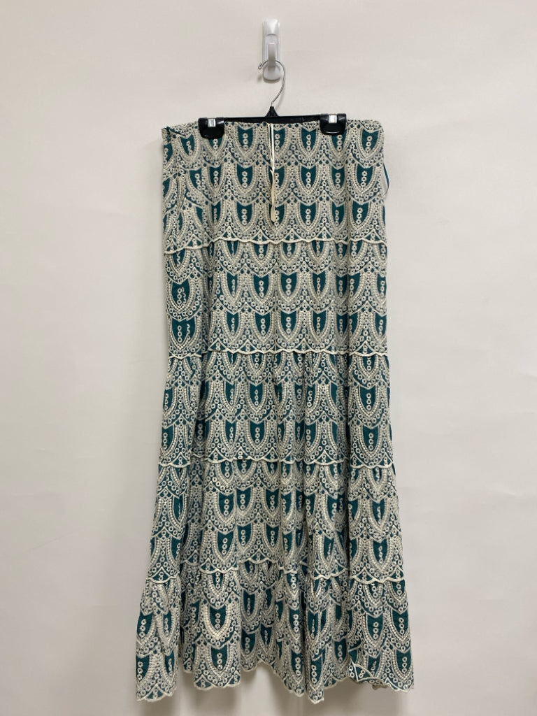 NWT Size L Cream Embroidered Maxi Ladies Skirt
