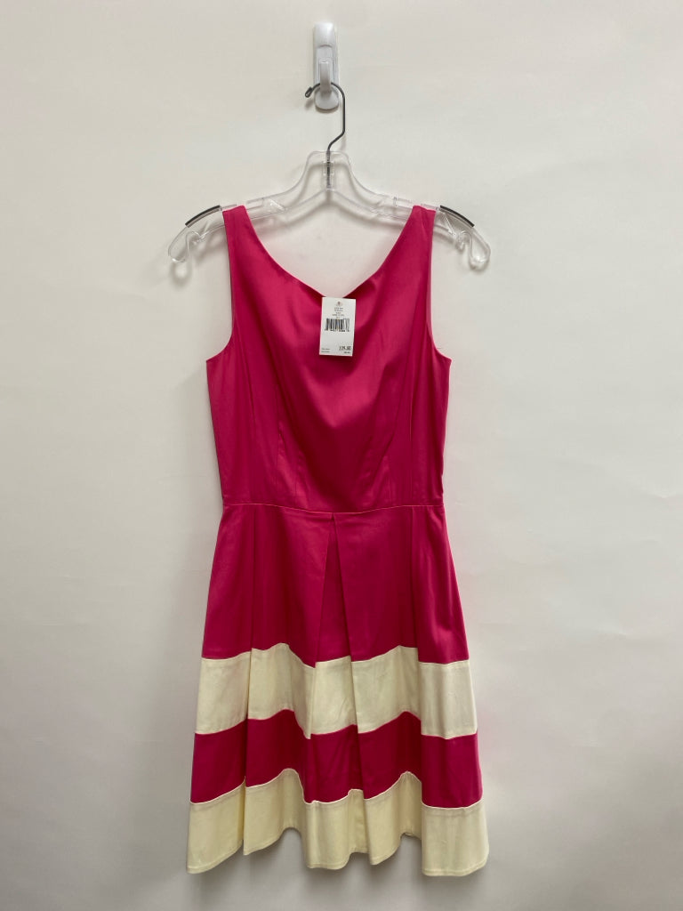 NWT Kate Spade Size 2 Fuschia Cream Striped Sleeveless Ladies Dress