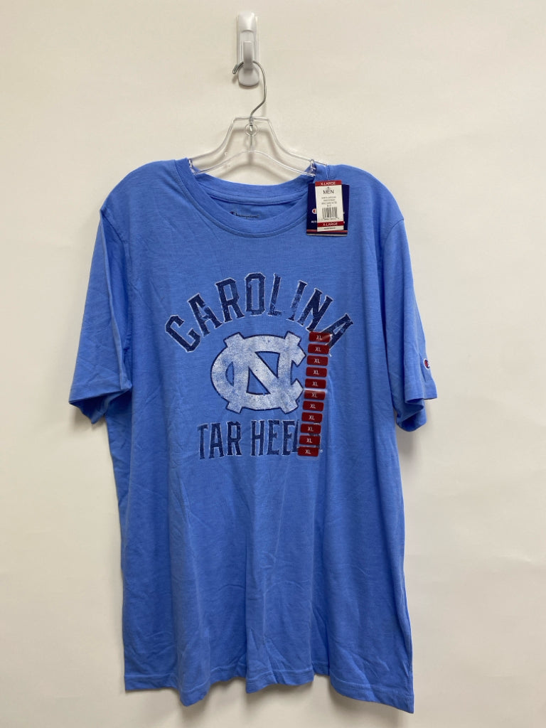 NWT Champion Size XL Blue Navy/White UNC Short Sleeve Men&