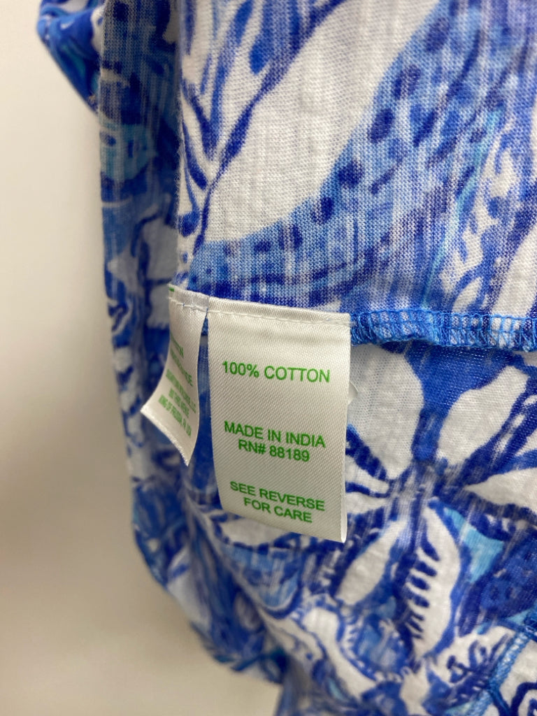 LILLY PULITZER Size XL Blue White Sleeveless Ladies Top