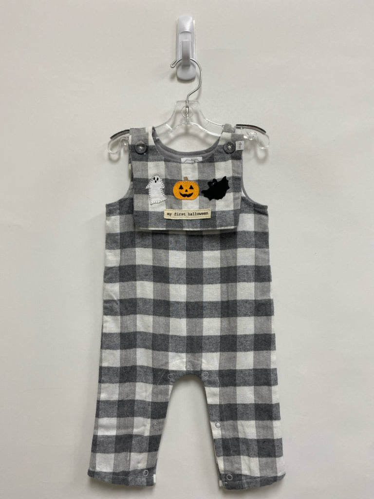 Mudpie SIZE 3-6M Gray White Checkered Boy&