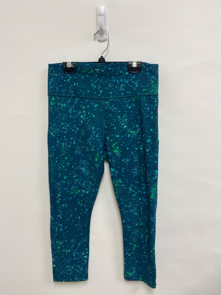 Athleta Size M Teal Blue Green Speckles Athletic Leggings