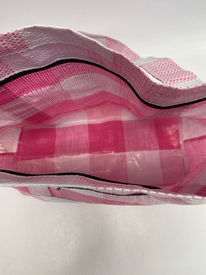 Scout Pink White Checkered Tote Bag