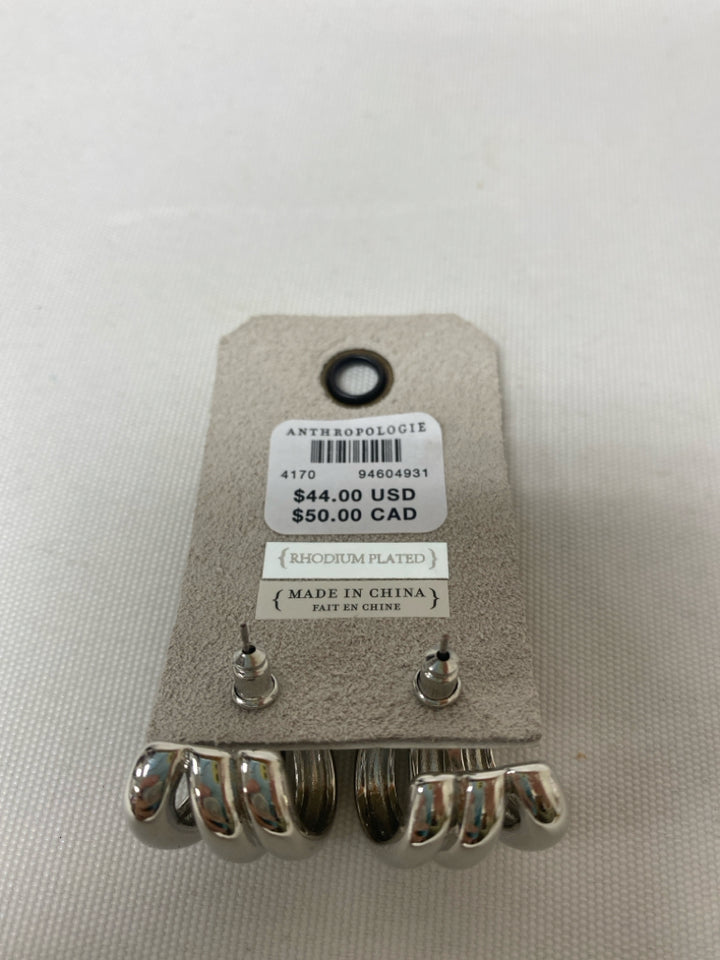NWT Anthropologie Silver Color Earrings
