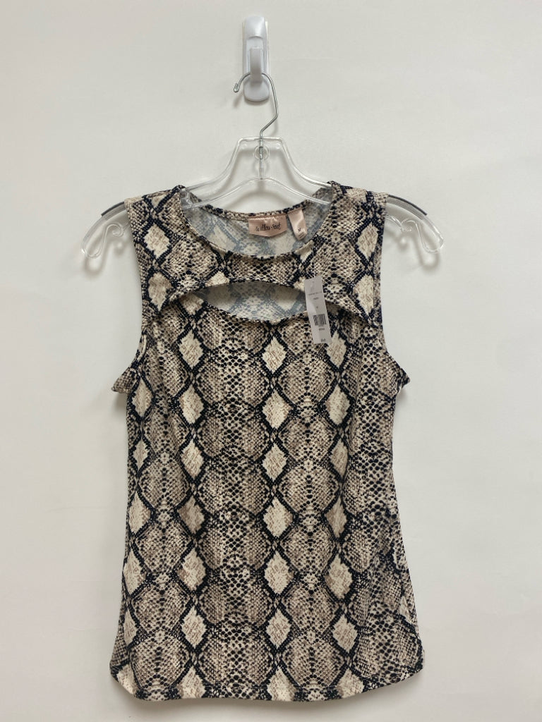 NWT willow &amp; root Size M Beige/Blk Snake Print Sleeveless Ladies Top