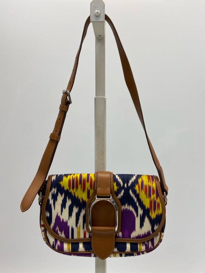 Ralph Lauren Silk Ikat Wellington Handbag