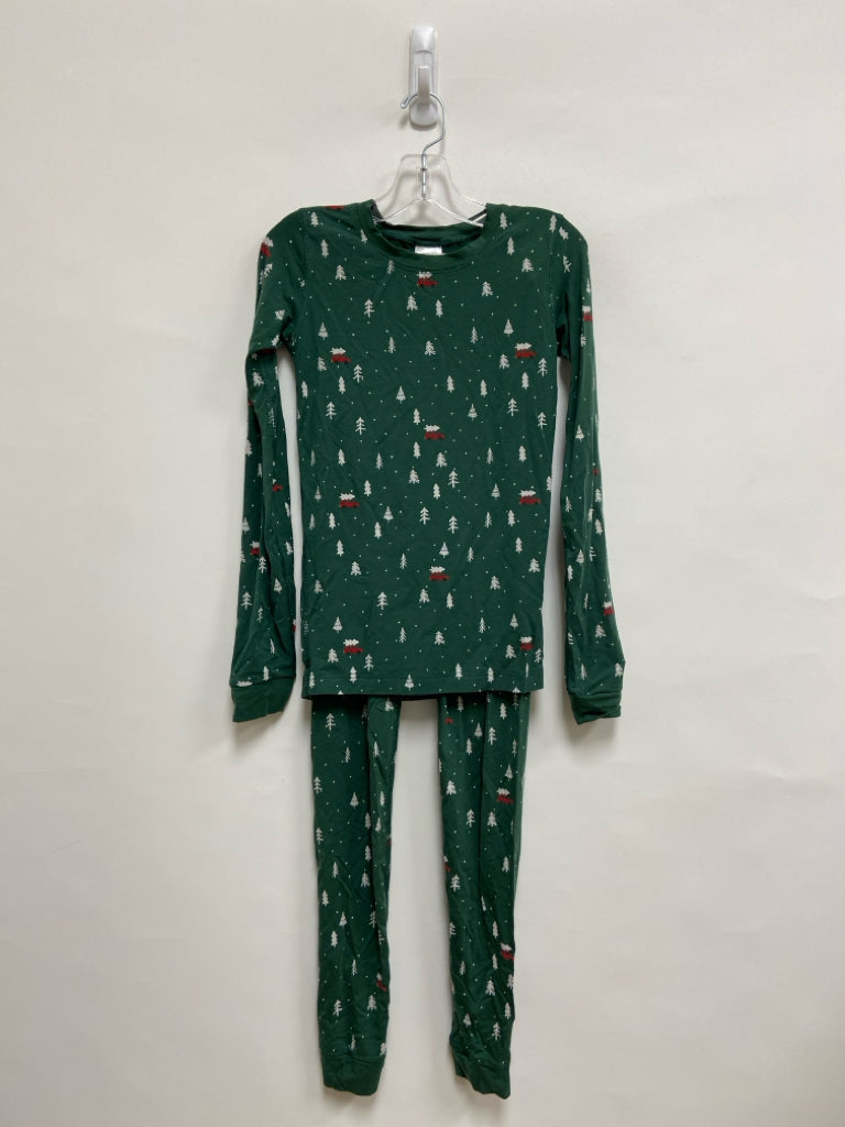 hanna Andersson SIZE 12 Dark Green White/Red Tree(s) Boy&
